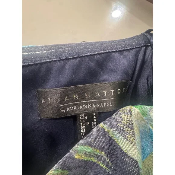 Aidan Mattox By Adrianna Papell Floral Print Off-The-Shoulder Gown Size 4 Multic - Picture 4 of 6